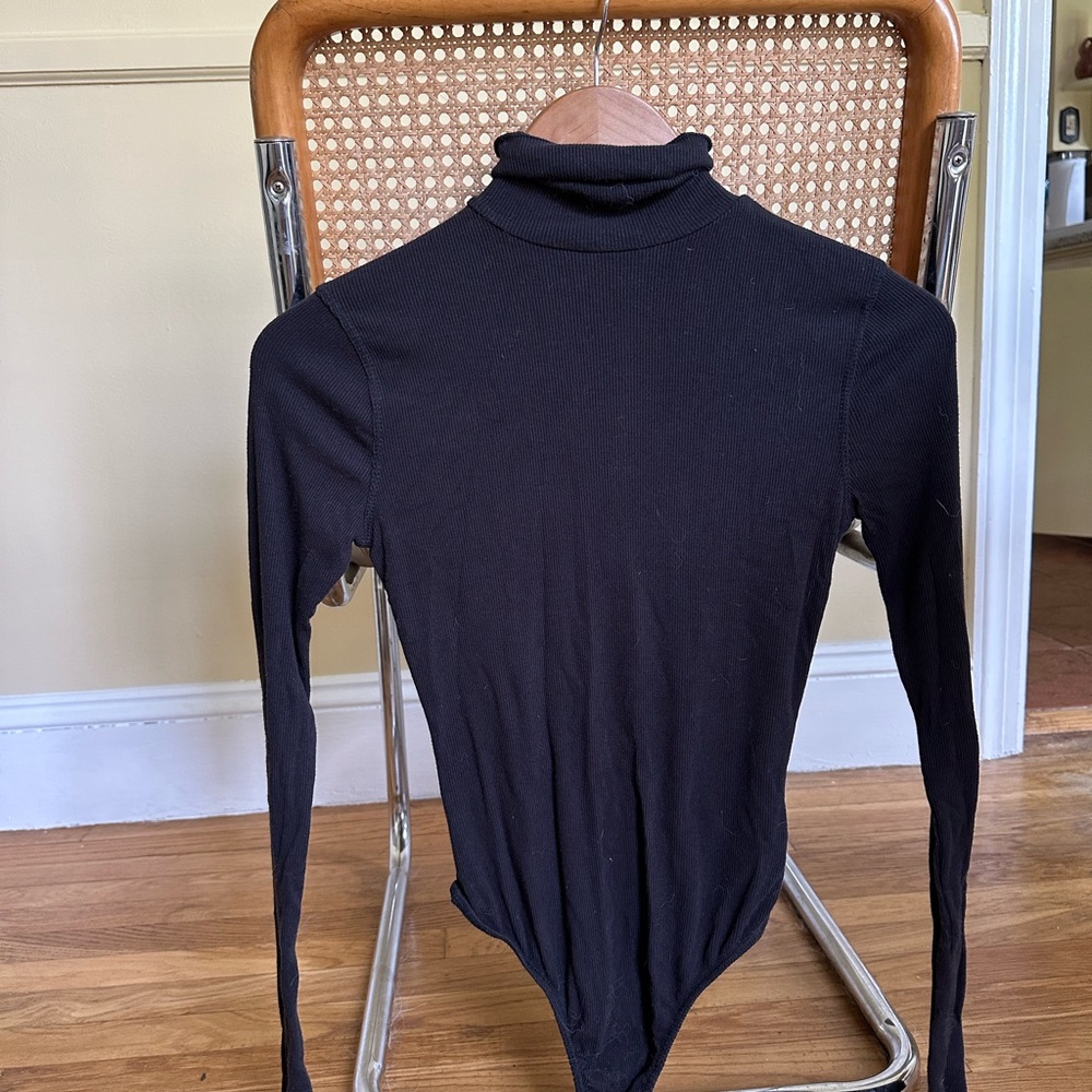 Free People Black Turtleneck Bodysuit